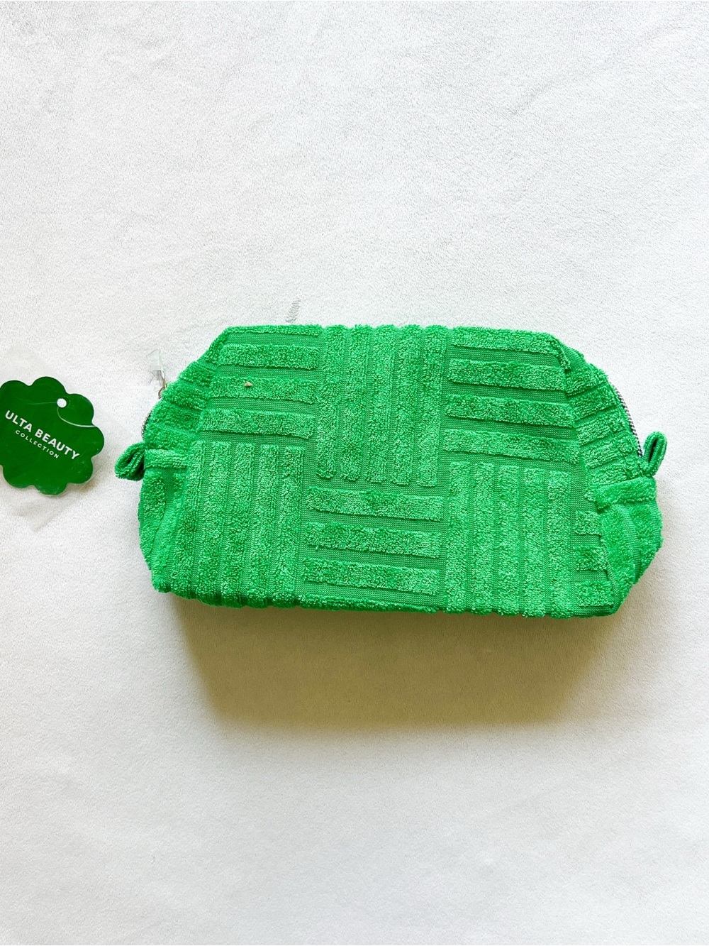 Ulta Beauty Bright Green Textured Cosmetic Pouch